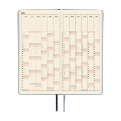 Hobonichi Techo 2026 Weeks - Leather: Snow Blue (English)