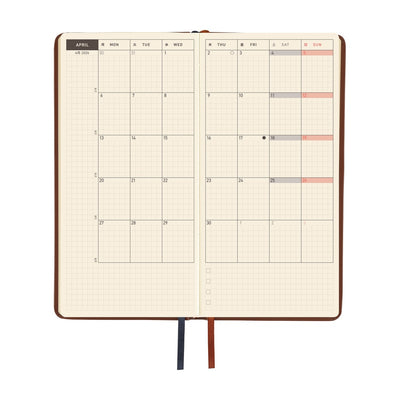 Hobonichi Techo 2026 Weeks - Leather: Wine Brown (English)