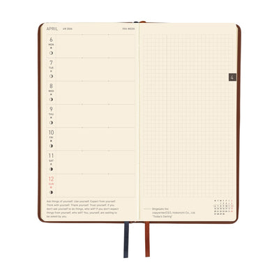 Hobonichi Techo 2026 Weeks - Leather: Wine Brown (English)