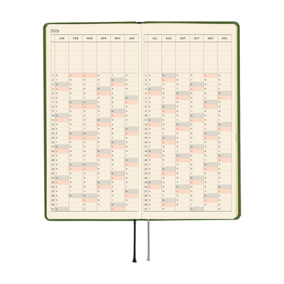 Hobonichi Techo 2026 Weeks - Colors: Antique Green (English)
