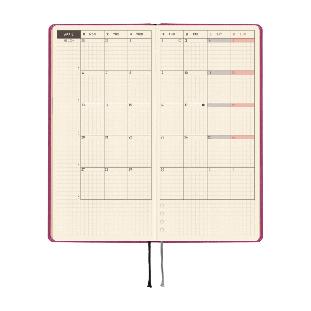 Hobonichi Techo 2026 Weeks - Colors: Peony Purple (English)