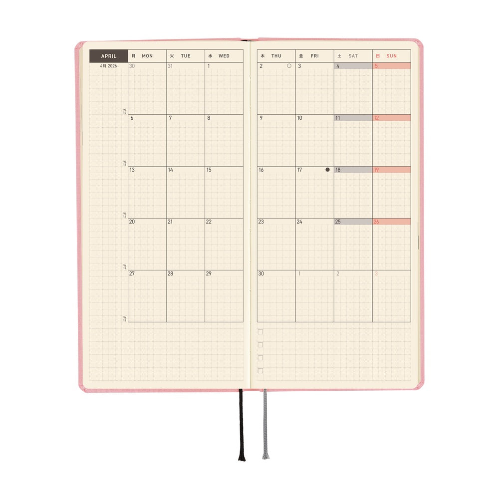 Hobonichi Techo 2026 Weeks - Colors: Strawberry Milk (English)