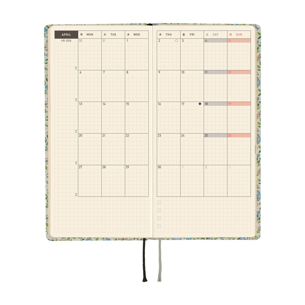 Hobonichi Techo 2026 Weeks - Liberty Fabrics: Sasha Kiora (English)