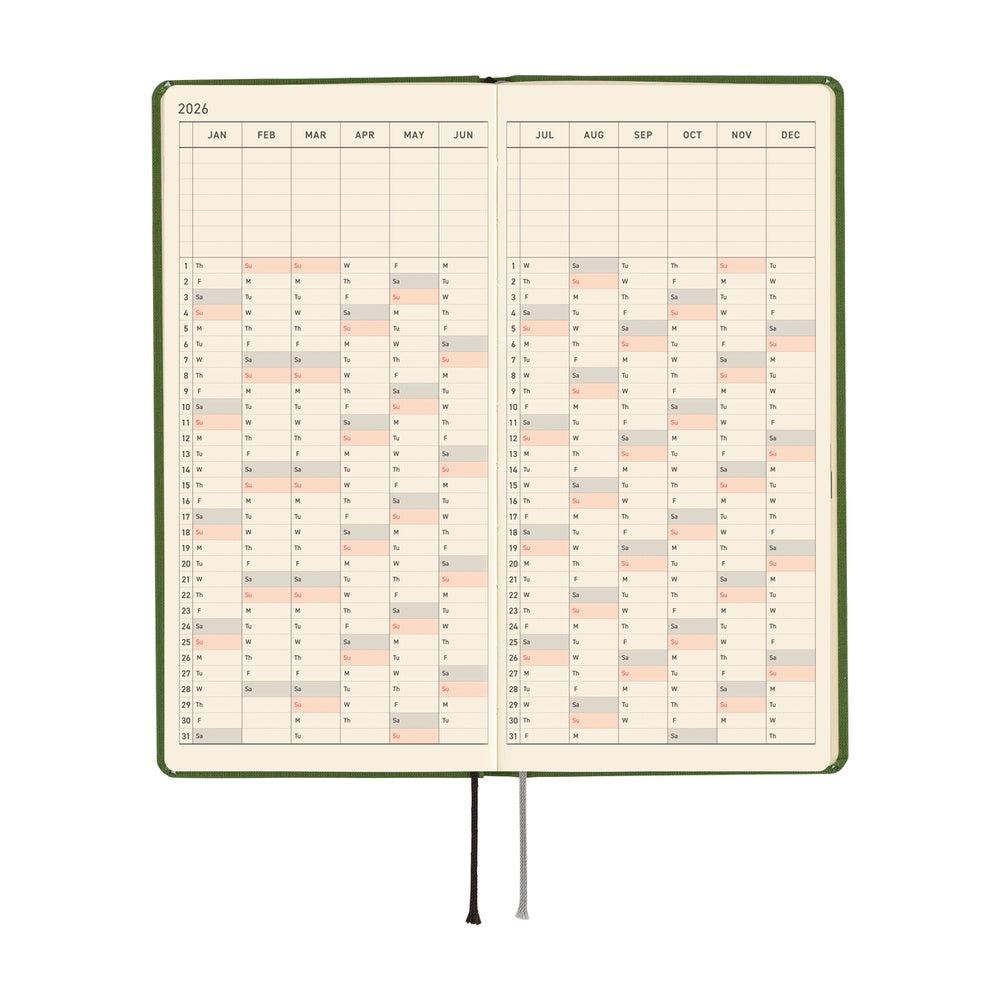 Hobonichi Techo 2026 Weeks - Colors: Antique Green (English)