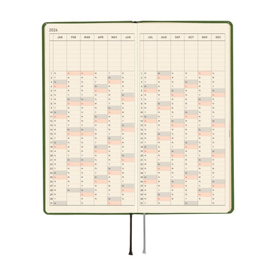 Hobonichi Techo 2026 Weeks - Colors: Antique Green (English)