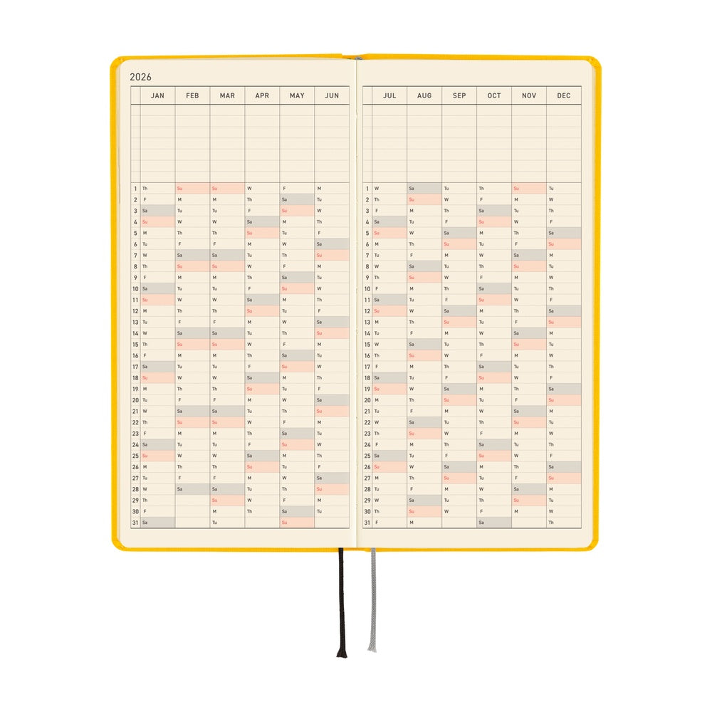 Hobonichi Techo 2026 Weeks MEGA - Colors: Full Moon Yellow (English)