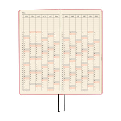 Hobonichi Techo 2026 Weeks MEGA - Colors: Strawberry Milk (English)