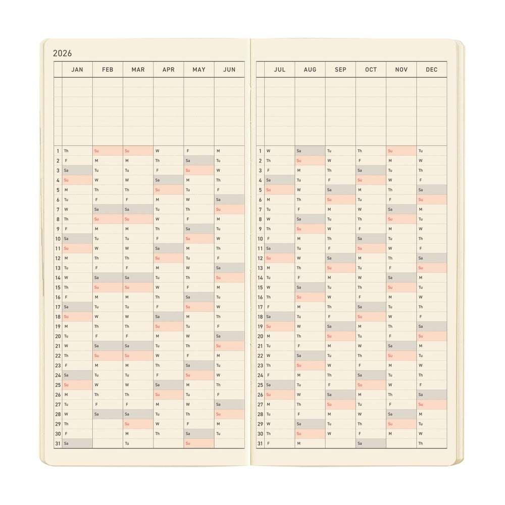 Hobonichi Techo 2026 Weeks MEGA - Sneaker: Indigo Black (English)