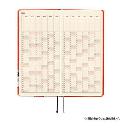Hobonichi Techo 2026 Weeks - ONE PIECE Magazine: Straw Hat Luffy, Red (English)