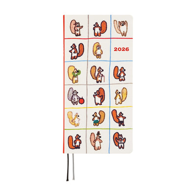 Hobonichi Techo 2026 Weeks - 100%ORANGE: Squirrel’s Moving Day (English)