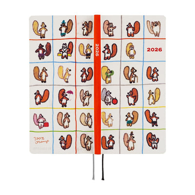 Hobonichi Techo 2026 Weeks - 100%ORANGE: Squirrel’s Moving Day (English)
