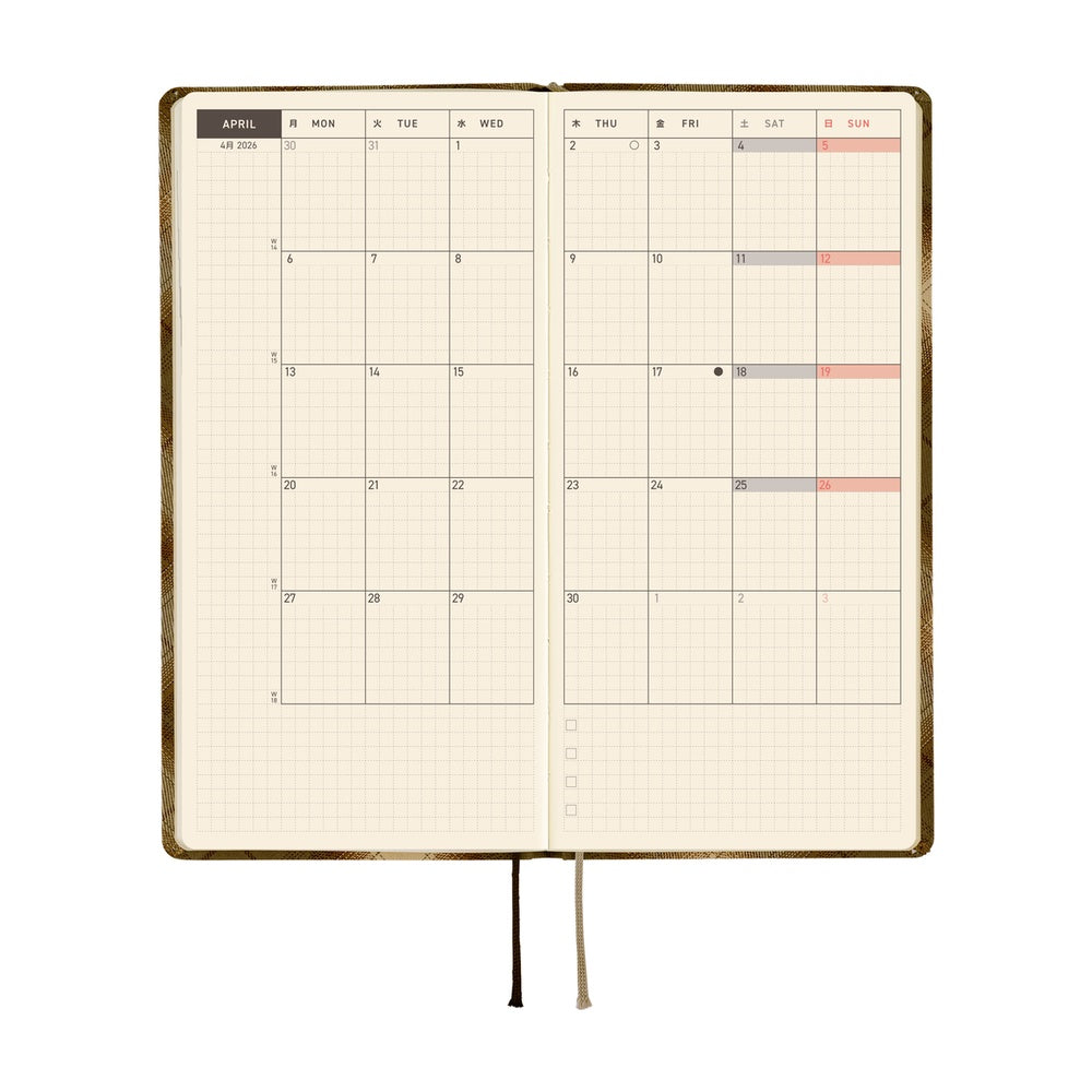 Hobonichi Techo 2026 Weeks - Shirt Fabric: Foggy Plaid (English)