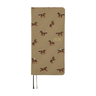 Hobonichi Techo 2026 Weeks - Bow & Tie: Galloping Horses (English)