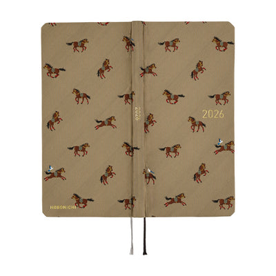 Hobonichi Techo 2026 Weeks - Bow & Tie: Galloping Horses (English)