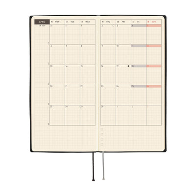 Hobonichi Techo 2026 Weeks - White Line: Black (English)