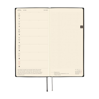 Hobonichi Techo 2026 Weeks - White Line: Black (English)