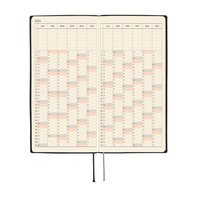 Hobonichi Techo 2026 Weeks - White Line: Black (English)