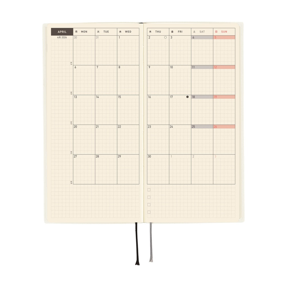 Hobonichi Techo 2026 Weeks - White Line: Ivory (English)