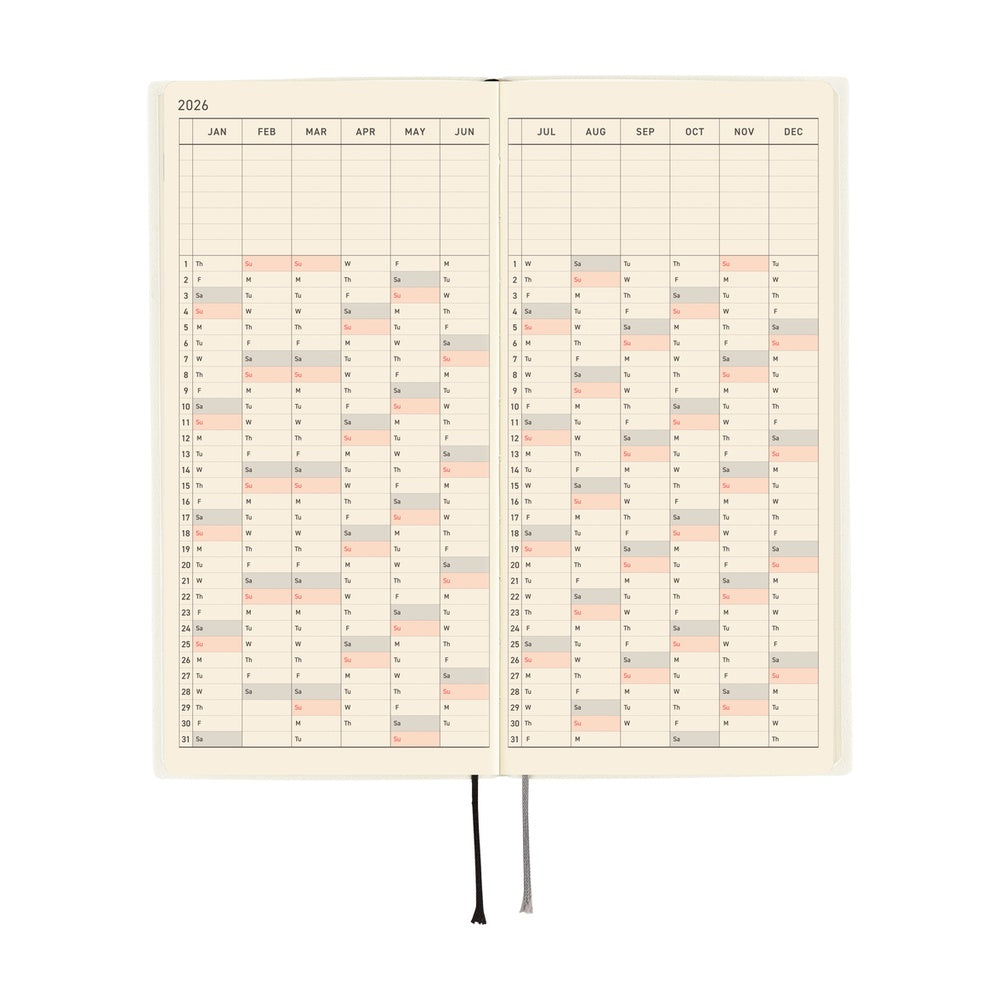Hobonichi Techo 2026 Weeks - White Line: Ivory (English)
