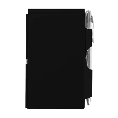 Wellspring Black Flip Note Notepad with Pen, Image 1