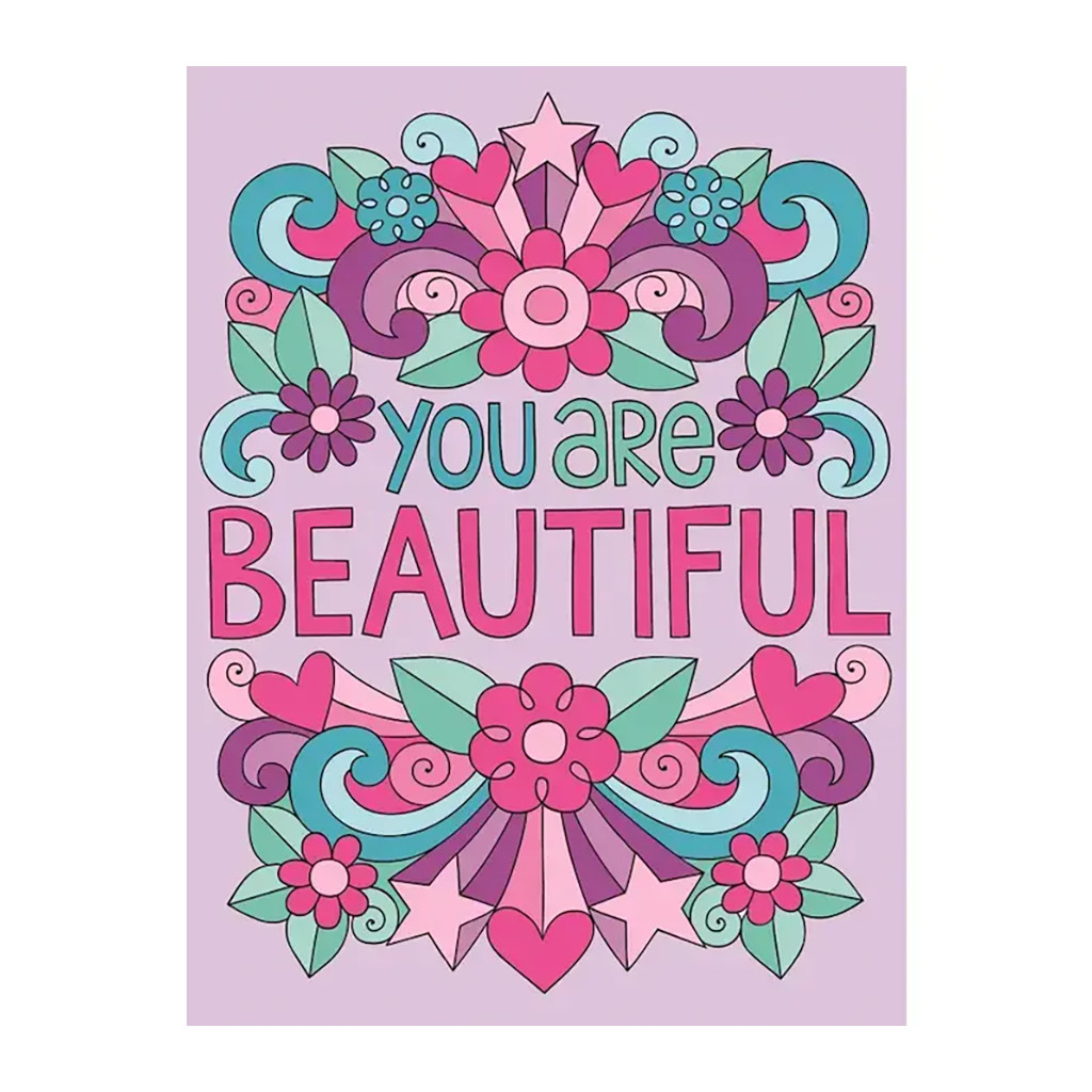 You Are Beautiful Doodle Flowers Journal