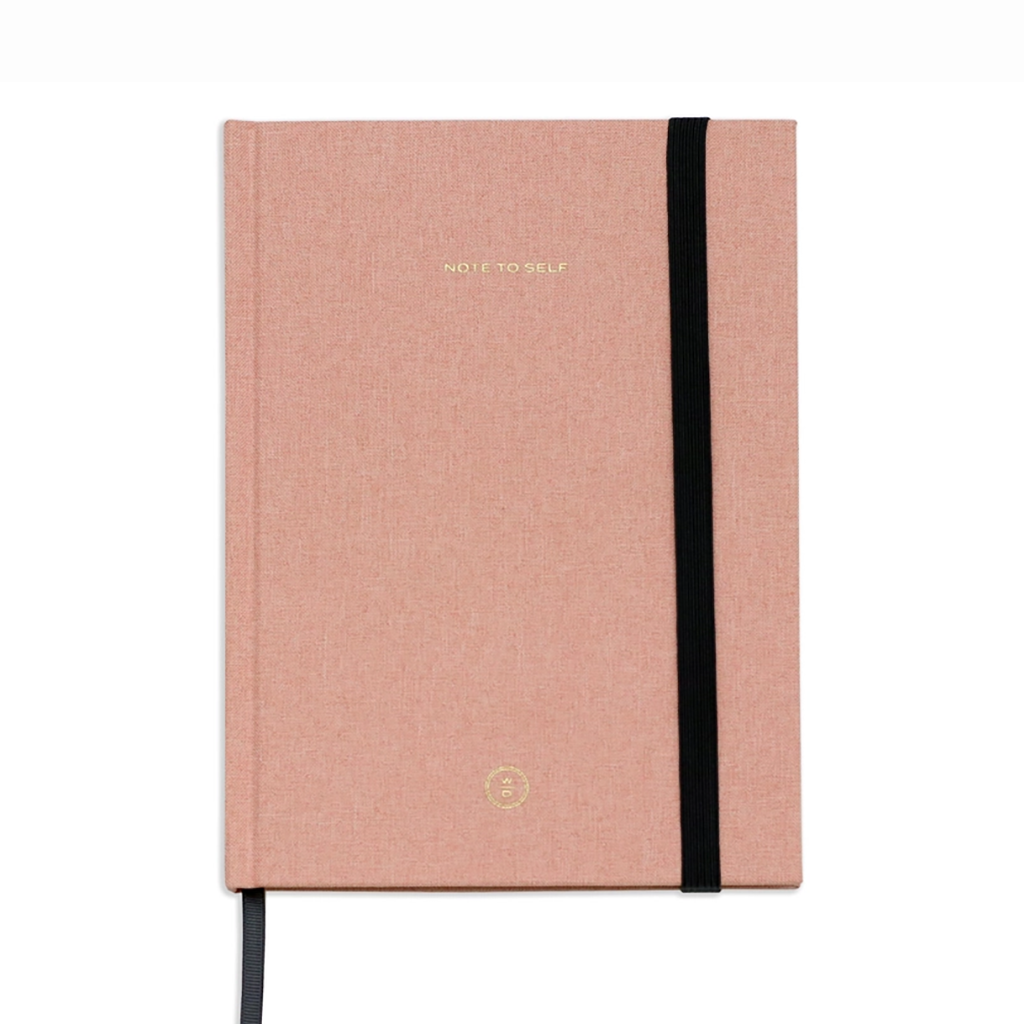 Wit & Delight Pink Linen Note to Self Journal