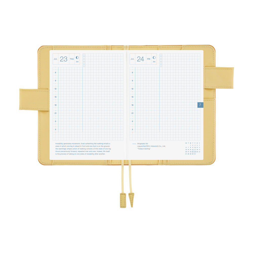 Hobonichi Techo 2026 Original Book & Cover, A6 - Colors: Butterscotch (Jan/Mon Start)