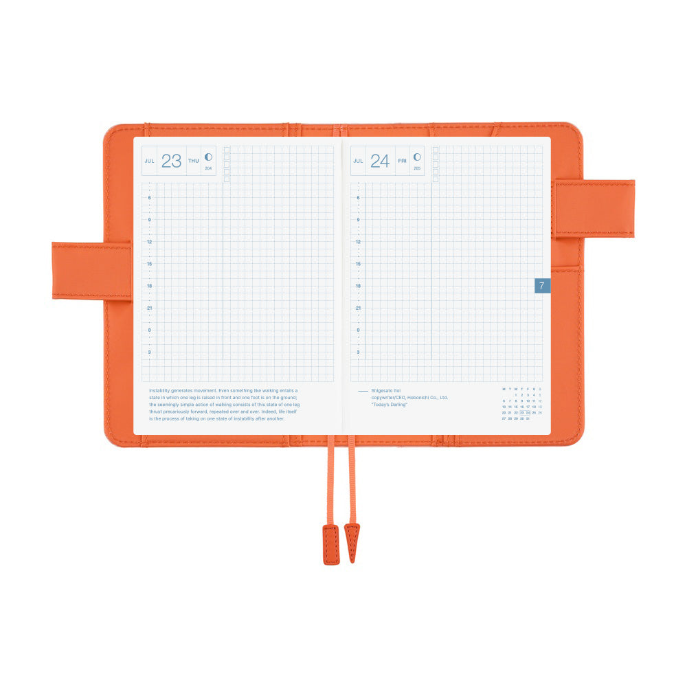 Hobonichi Techo 2026 Original Book & Cover, A6 - Colors: Airy Flamingo (Jan/Mon Start)