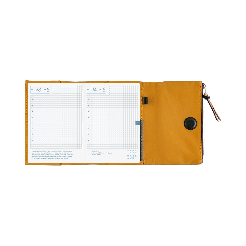 Hobonichi Techo 2026 Original Book & Cover, A6 - Tragen: Mustard (Jan/Mon Start)