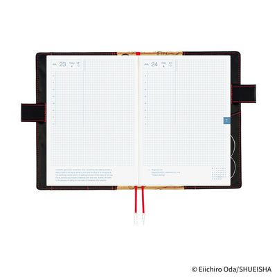 Hobonichi Techo 2026 Original Book & Cover, A5 - ONE PIECE Magazine: Straw Hat Luffy; Black (Jan/Mon Start)
