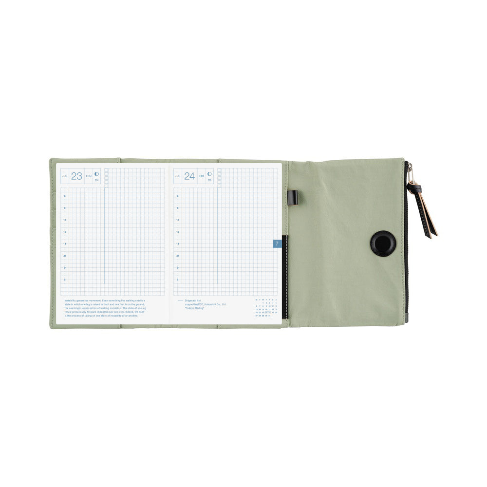 Hobonichi Techo 2026 Original Book & Cover, A6 - Tragen: Oakmoss (Jan/Mon Start)