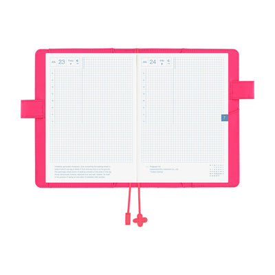 Hobonichi Techo 2026 Original Book & Cover, A5 - Makoto Matsubayashi: Pink Flowers (Jan/Mon Start)