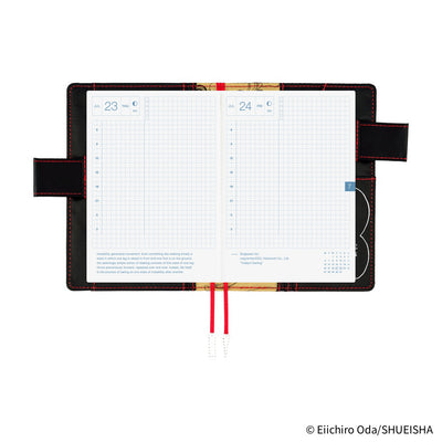 Hobonichi Techo 2026 Original Book & Cover, A6 - ONE PIECE Magazine: Straw Hat Luffy; Black (Jan/Mon Start)