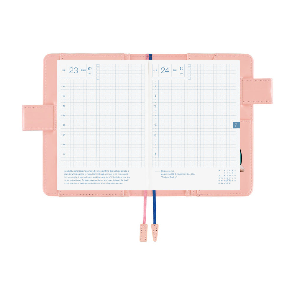 Hobonichi Techo 2026 Original Book & Cover, A6 - Candy Stripper: Random Dog & Cat (Jan/Mon Start)