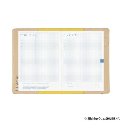 Hobonichi Techo 2026 Original Book & Cover, A5 - ONE PIECE Magazine: End of Luffy’s Dream; Sand Beige (Jan/Mon Start)