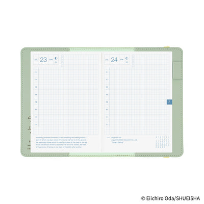 Hobonichi Techo 2026 Original Book & Cover, A6 - ONE PIECE Magazine: End of Luffy’s Dream; Mint Green(Jan/Mon Start)