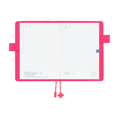 Hobonichi Techo 2026 Original Book & Cover, A5 - Makoto Matsubayashi: Pink Flowers (Jan/Mon Start)