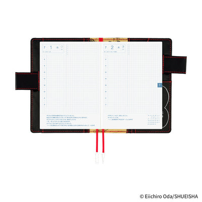 Hobonichi Techo 2026 Original Book & Cover, A6 - ONE PIECE Magazine: Straw Hat Luffy; Black (Jan/Mon Start)