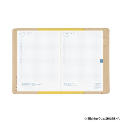 Hobonichi Techo 2026 Original Book & Cover, A5 - ONE PIECE Magazine: End of Luffy’s Dream; Sand Beige (Jan/Mon Start)