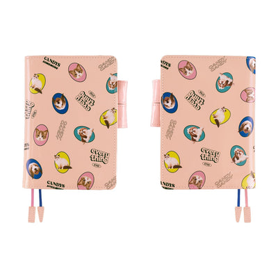 Hobonichi Techo 2026 Original Book & Cover, A6 - Candy Stripper: Random Dog & Cat (Jan/Mon Start)