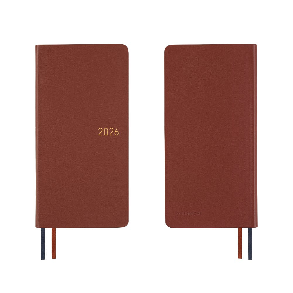 Hobonichi Techo 2026 Weeks - Leather: Wine Brown (English)