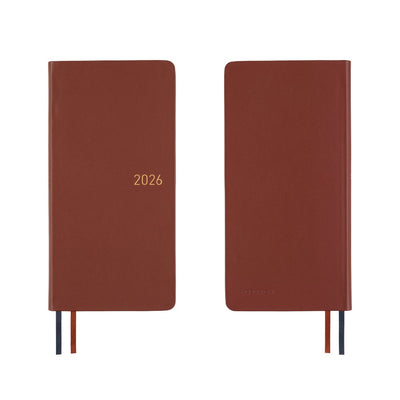 Hobonichi Techo 2026 Weeks - Leather: Wine Brown (English)
