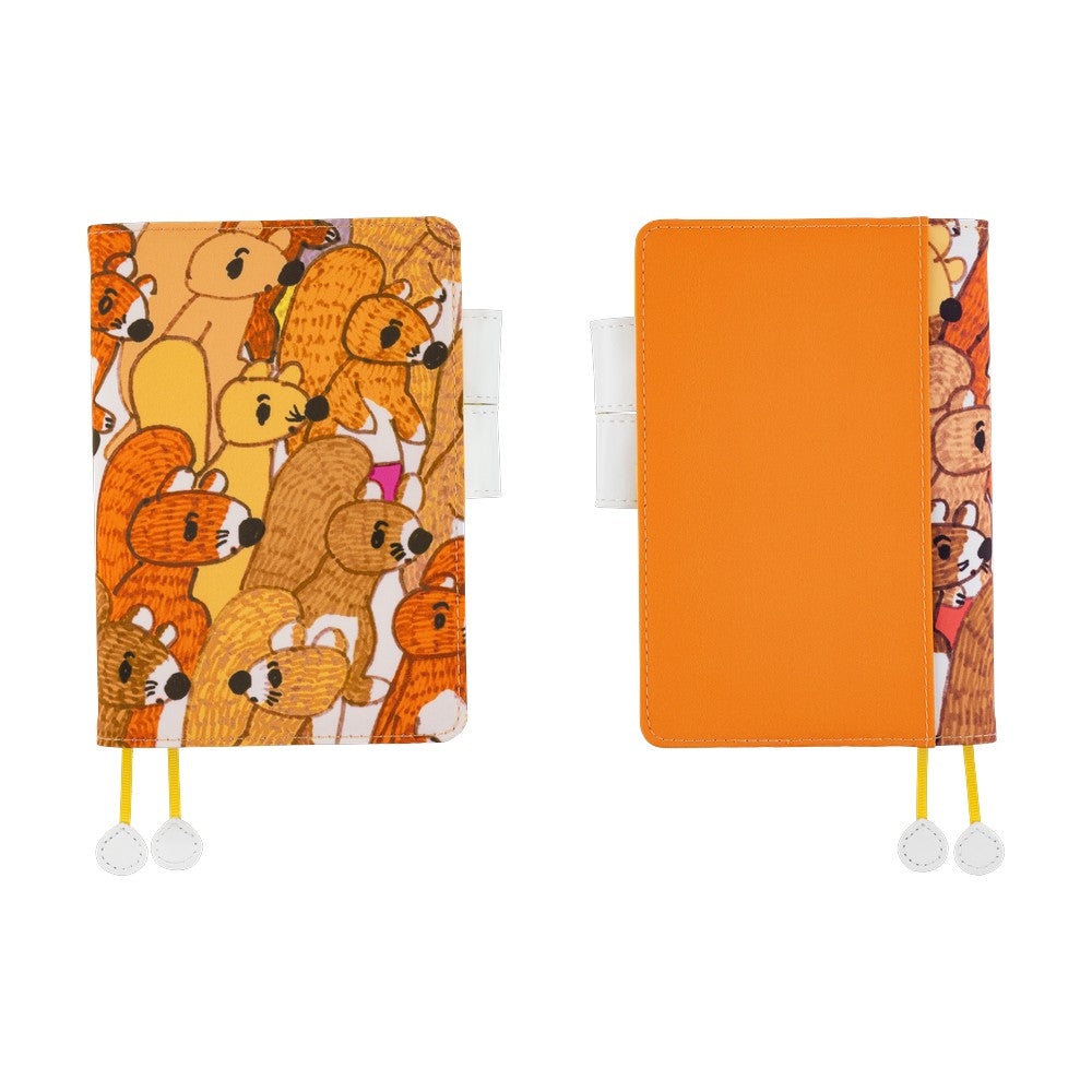 Hobonichi Techo 2026 Original Book & Cover, A6 - 100%ORANGE: Squirrel Squadron (Jan/Mon Start)