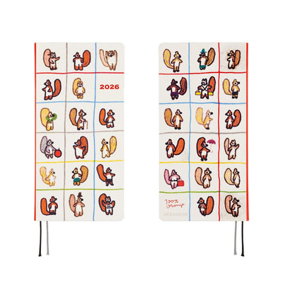 Hobonichi Techo 2026 Weeks - 100%ORANGE: Squirrel’s Moving Day (English)