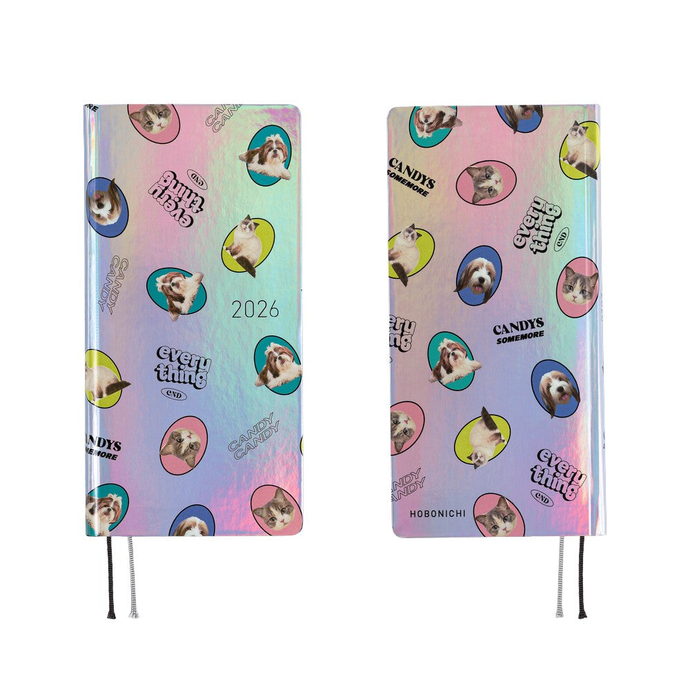 Hobonichi Techo 2026 Weeks - Candy Stripper: Random Dog & Cat (English)