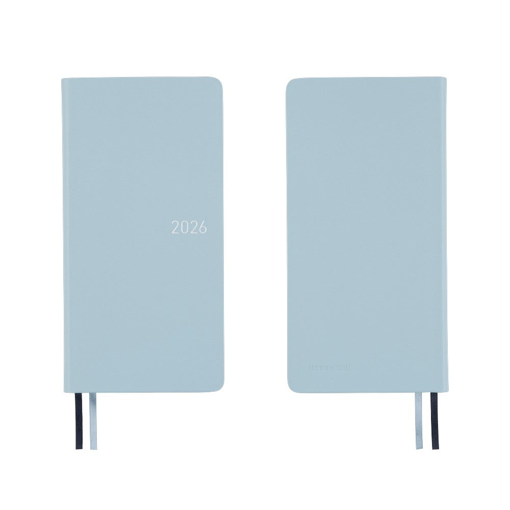 Hobonichi Techo 2026 Weeks - Leather: Snow Blue (English)