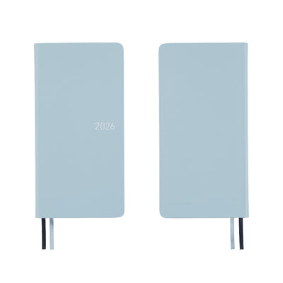 Hobonichi Techo 2026 Weeks - Leather: Snow Blue (English)