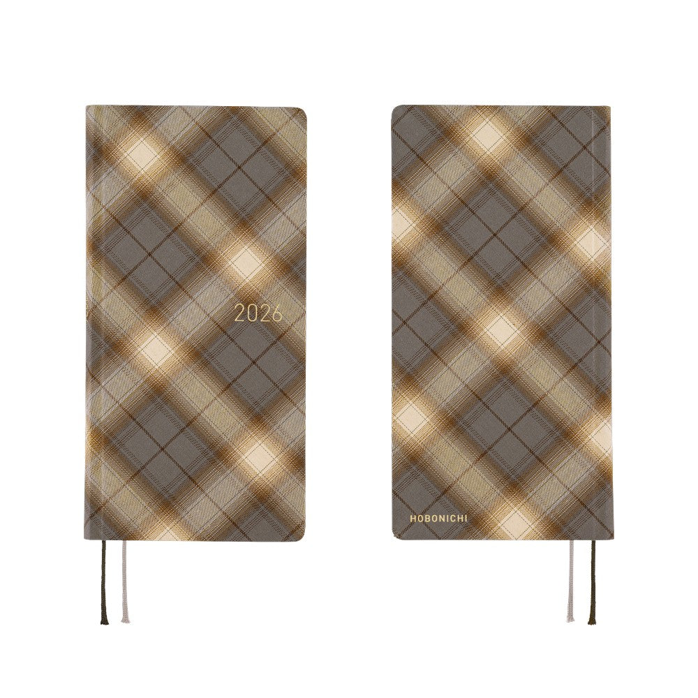 Hobonichi Techo 2026 Weeks - Shirt Fabric: Foggy Plaid (English)