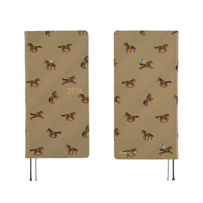 Hobonichi Techo 2026 Weeks - Bow & Tie: Galloping Horses (English)