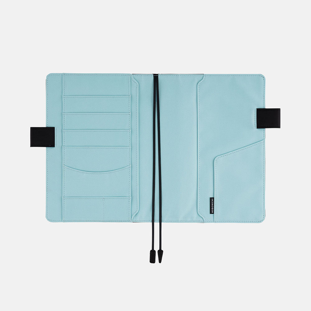 Couverture Hobonichi Techo Cousin, A5 - Couleurs : Noir x Bleu clair